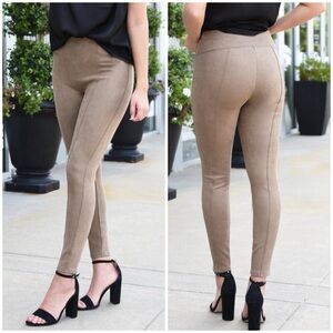 SPANX Faux Suede Leggings Seamed Pull-on Pants [T3]